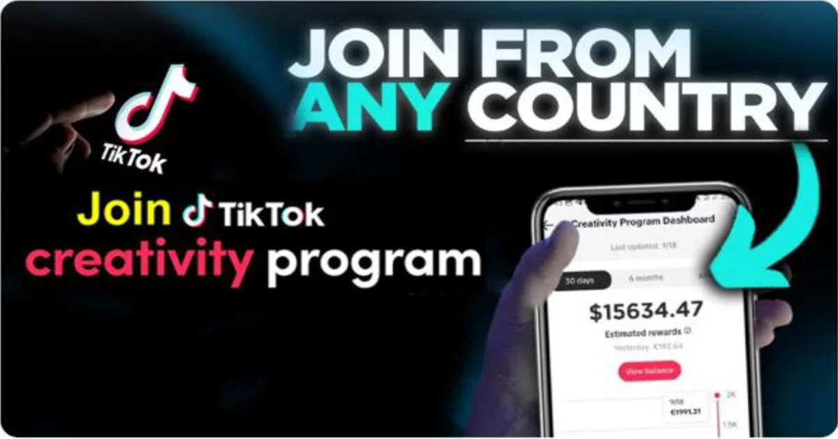Creator checking TikTok Creativity Program Beta earnings dashboard on a smartphone