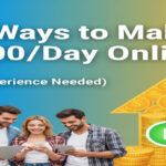 Freelancer working online making $100 a day from laptop