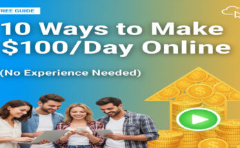 Freelancer working online making $100 a day from laptop