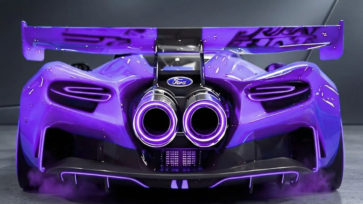 2026 Ford GT Mk IV on racetrack with high downforce aero components